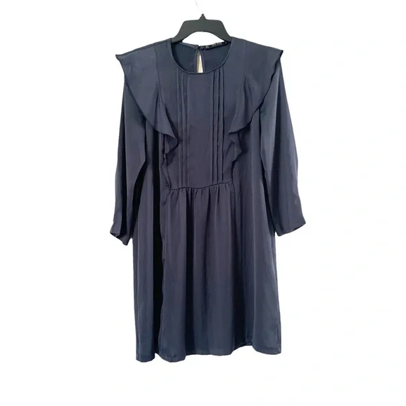 zara grey ruffle dress Zara - Metallic Effect Ruffled Dress - Golden - 13-14 Years (64,6 Inches)